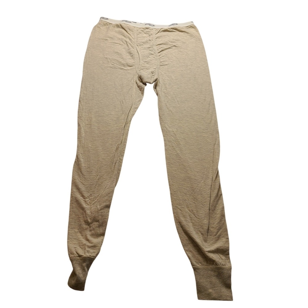 Duofold Men's Thermal Long Johns Base Layer Bottoms Oatmeal Heather Tan Pants